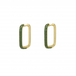 Square Strass Hoops Green