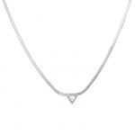 Flat V Necklace Silver
