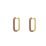 Square Strass Hoops Pink