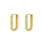 Diamond Square Hoops Green Large