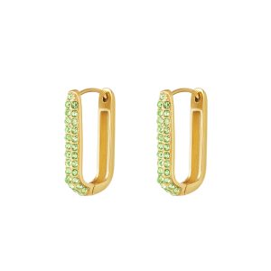 diamond square hoops green large
