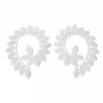 Twisted Leaf Earrings Silver