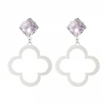 Clover Diamond Earrings Silver