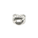 Crystal Chain Ring Silver