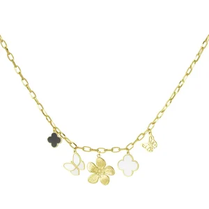 Clover Charm Necklace Gold
