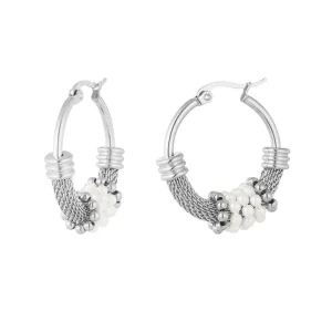 Bohemian Pearl Earrings Silver